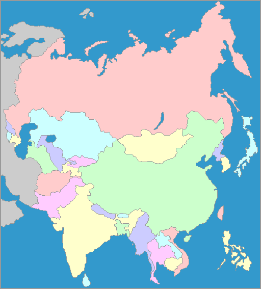 continent asia map