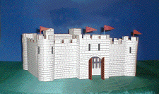 Make a castle like this, showing how a medieval castle might look, with wall and towers.