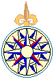 Compass rose for a map of the Middle East