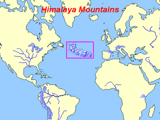 himalayan mountains world map