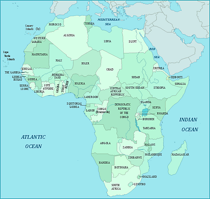 Print this map of Africa