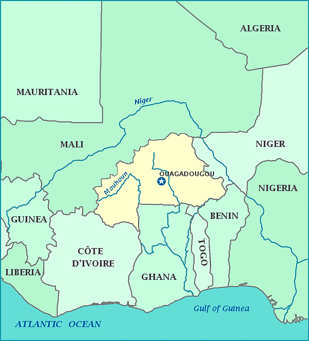 Print this map of  Burkina Faso