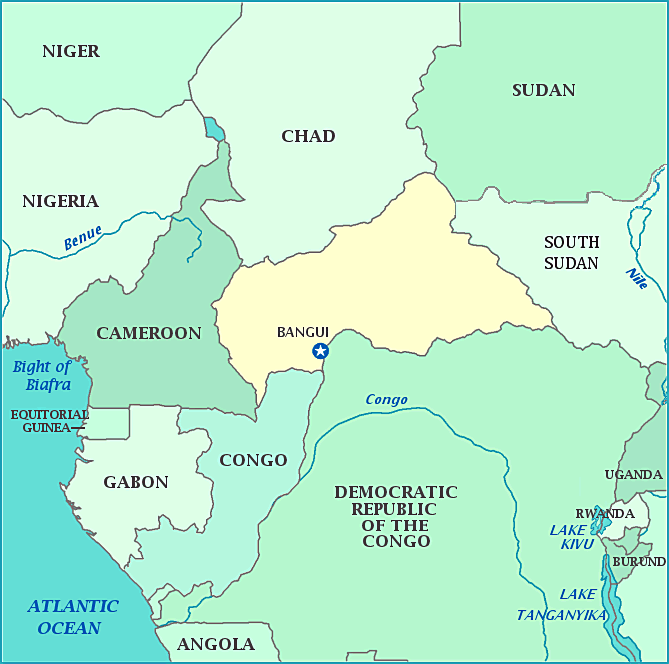 Print this map of Central African Republic