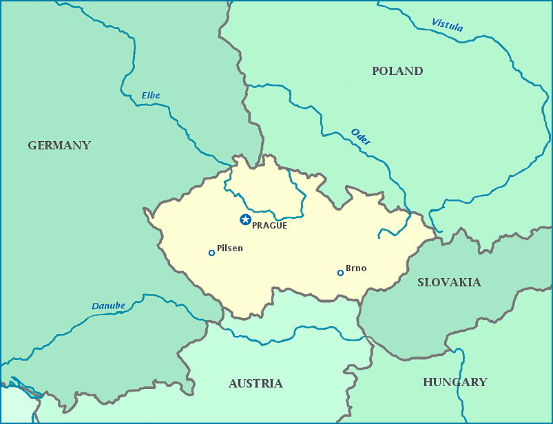 Map Of The Czech Republic Czech Republic Map Showing Cities