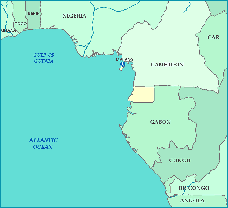 Print this map of Equatorial Guinea