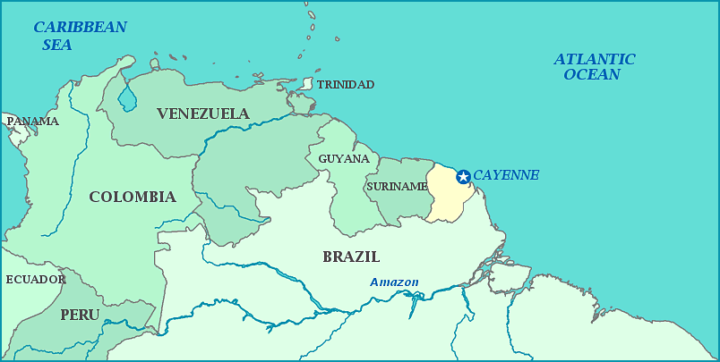 Print this map of French Guiana