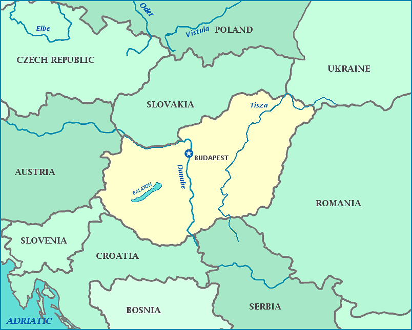 Print this map of Hungary