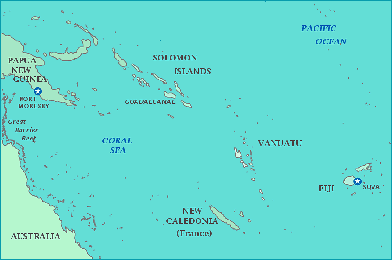 Print this Map of South Pacific Islands