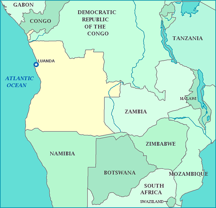 Angola On Map