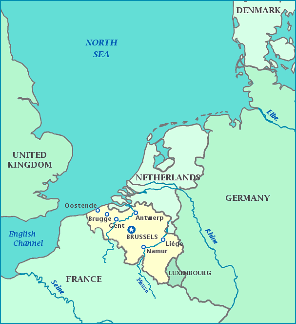 Print this map of Belgium