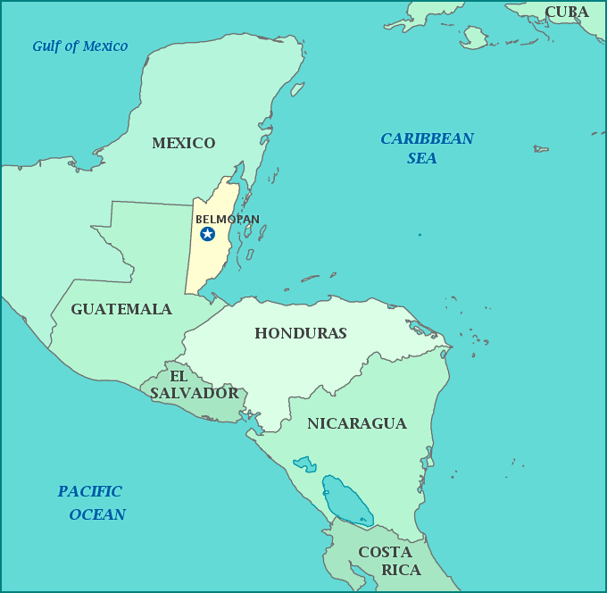Print this map of Belize