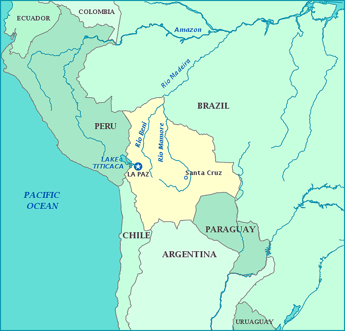 Print this map of Bolivia