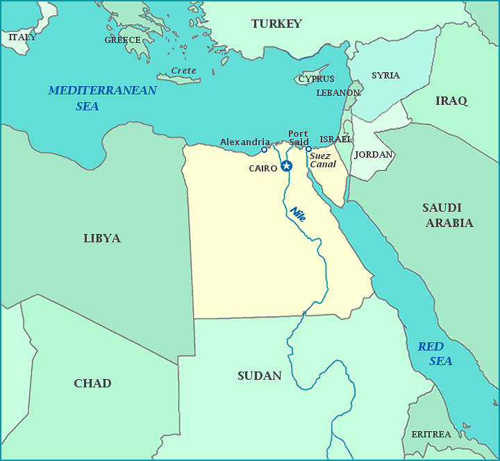 Print this map of Egypt