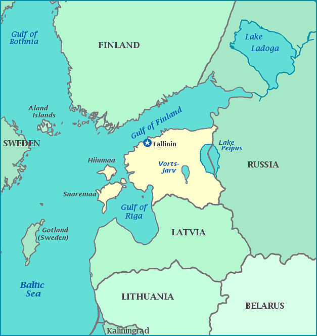 Print this map of Estonia