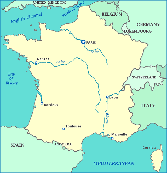 map of france with cities and rivers Map Of France France Map Showing Cities Rivers Bay Of Biscay And map of france with cities and rivers