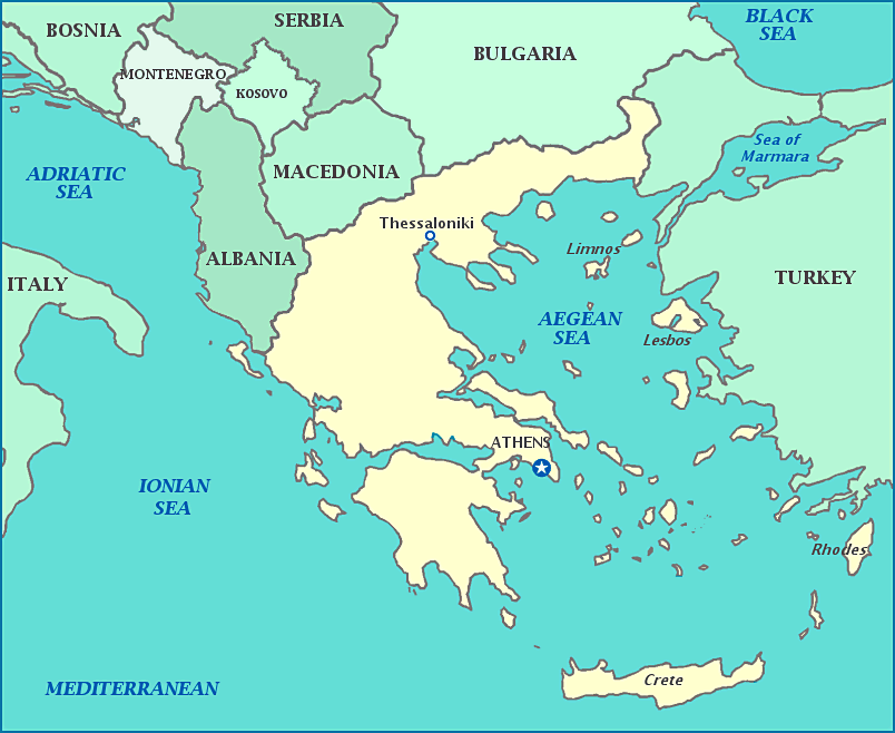 physical map of europe aegean sea