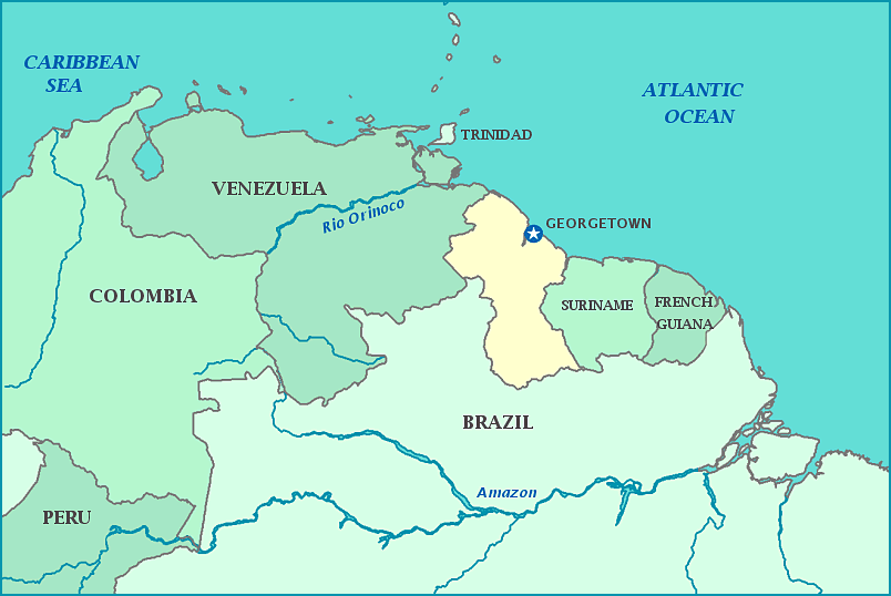 map of guyana showing rivers