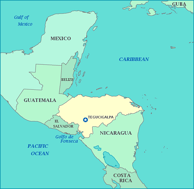 Print this map of Honduras