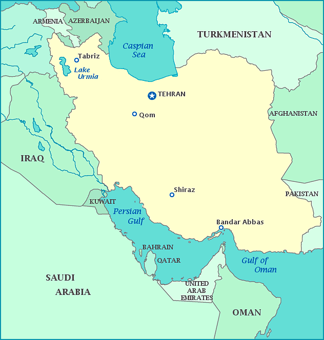 Print this map of Iran