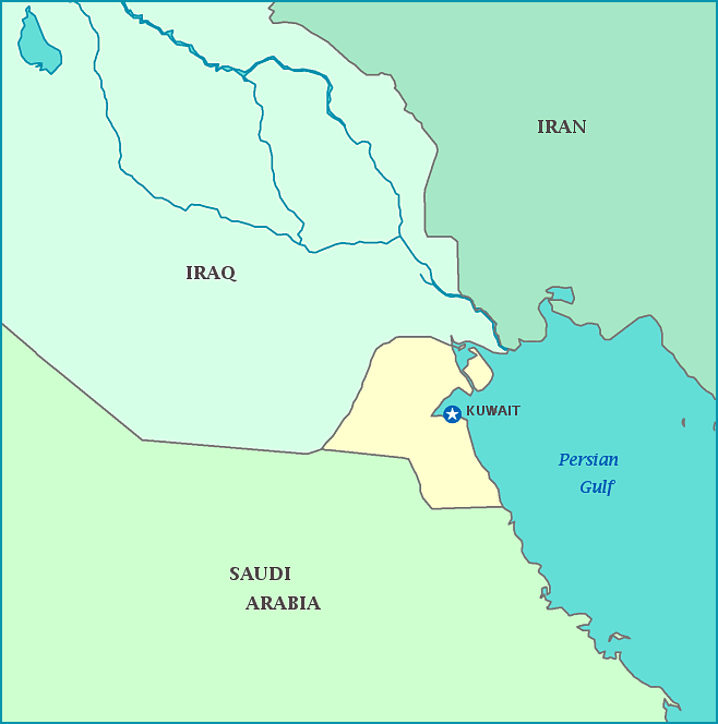 Print this map of Kuwait