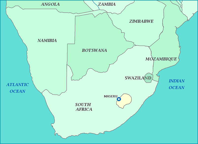 Print this map of Lesotho