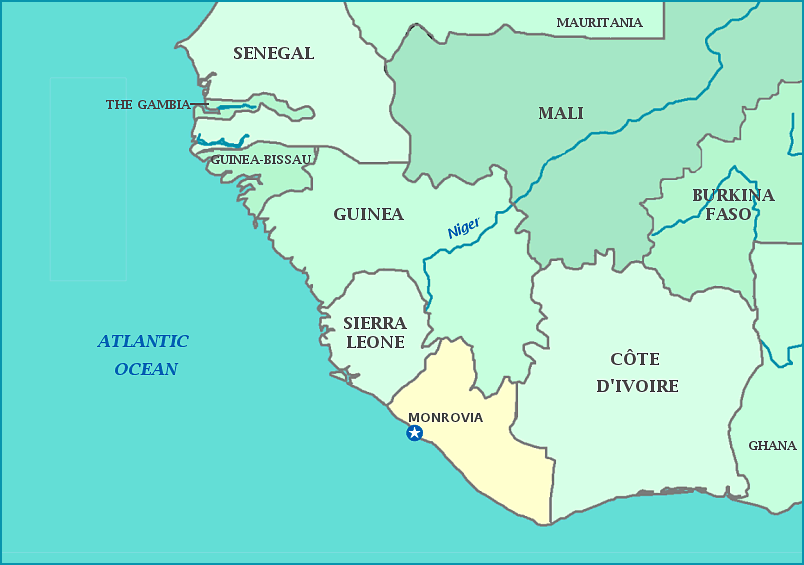 Print this map of Liberia
