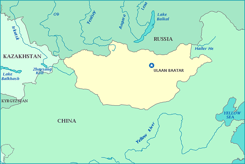 political map of mongolia. Routes mongolia with cities