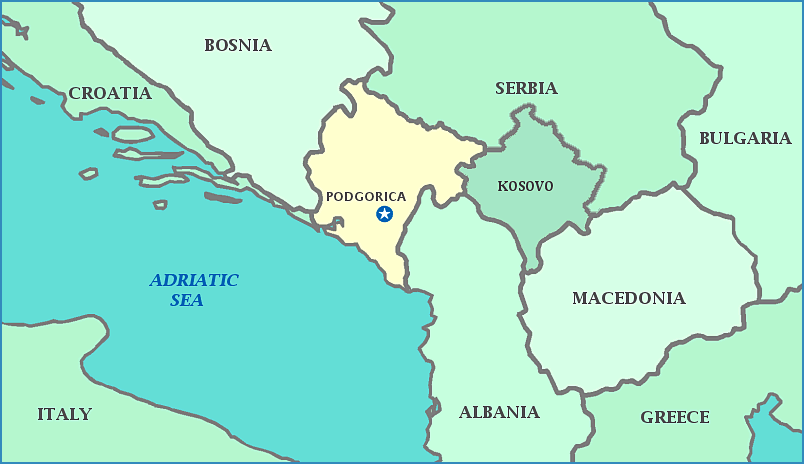 Print this map of Montenegro