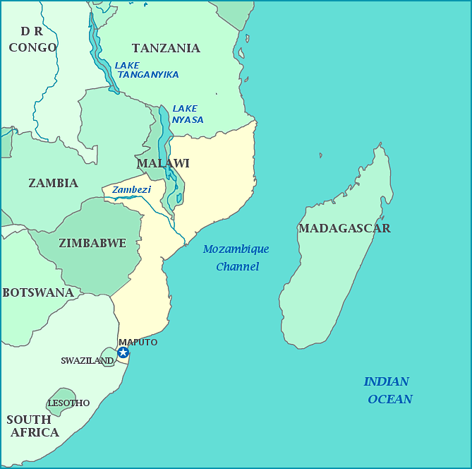 Print this map of Mozambique