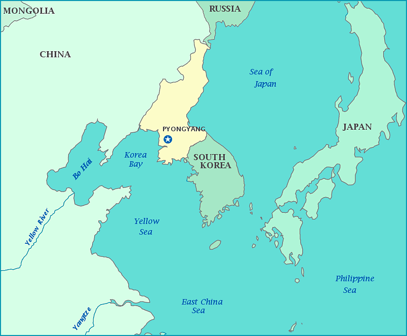 map of japan and china. Map of North Korea, Russia,