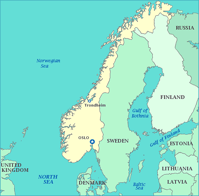 map of denmark and norway. Map of Norway, Sweden,