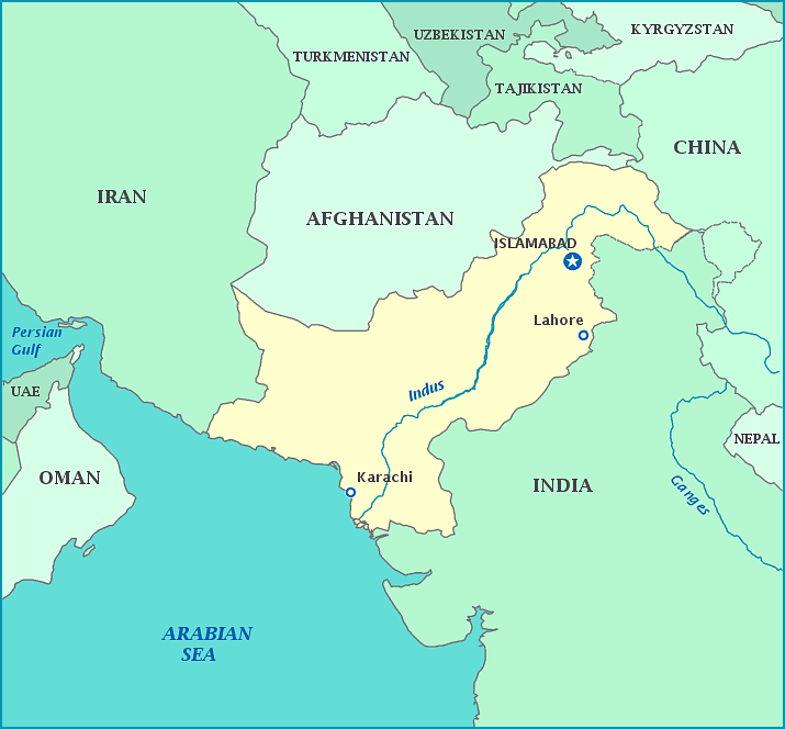 Print this map of Pakistan
