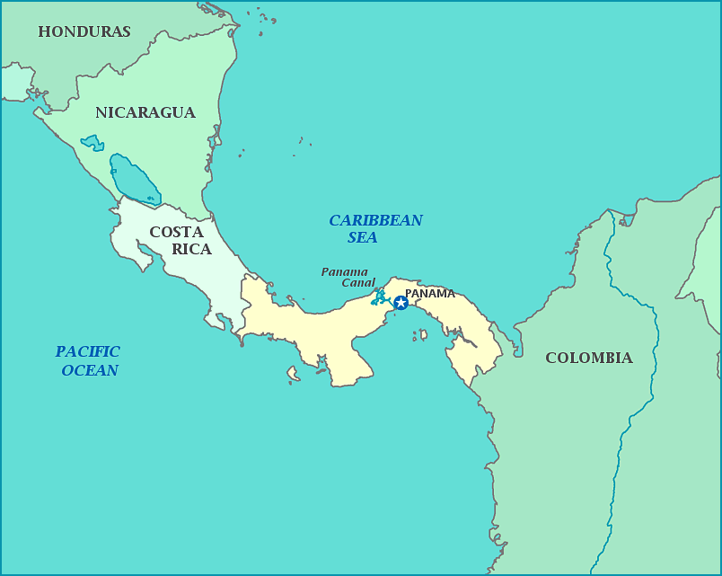 Print this map of Panama