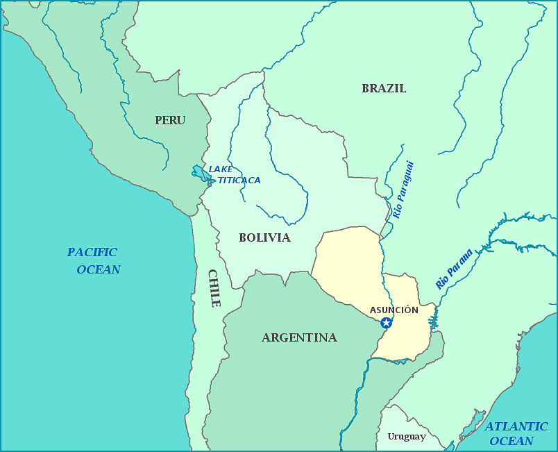 Print this map of Paraguay