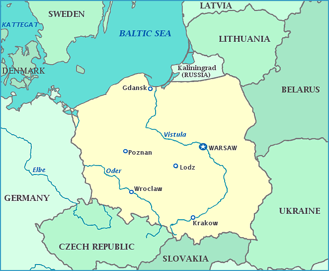 Print this map of Poland