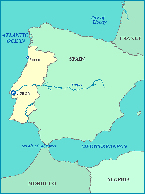 Print this map of Portugal