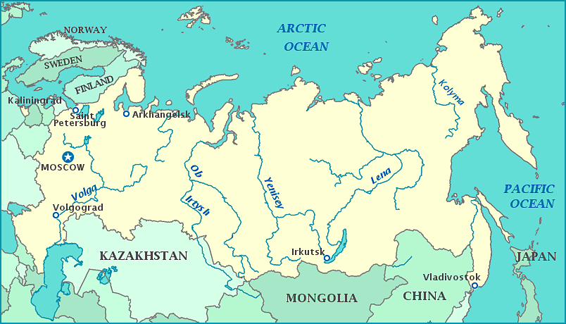 Russia map, Map of Russia,