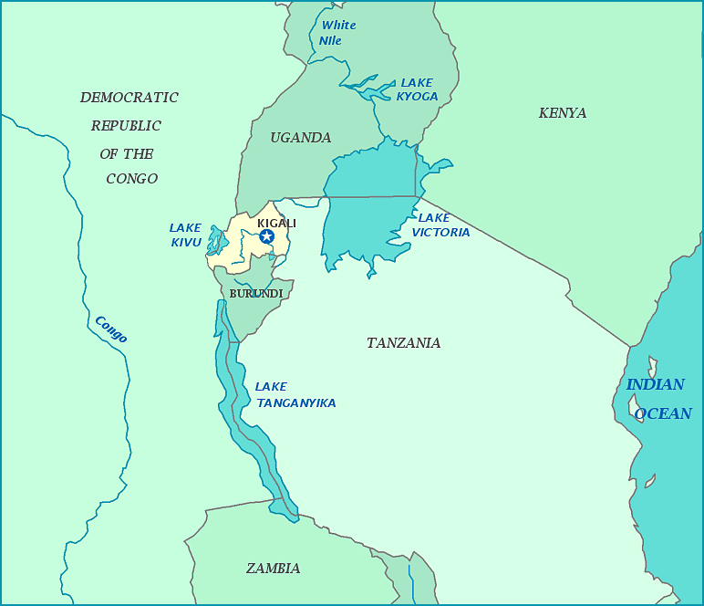 Rwanda map, Map of Rwanda, Kigali, Uganda, Tanzania, Burundi, Demoratic Republic of the Congo