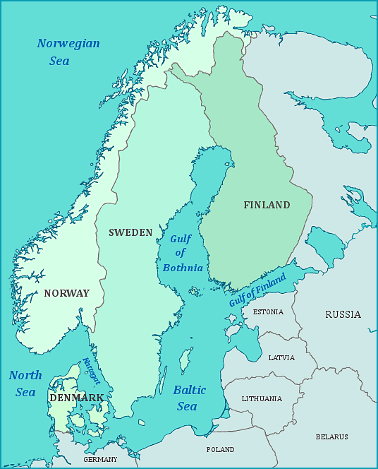Print this map of Scandinavia