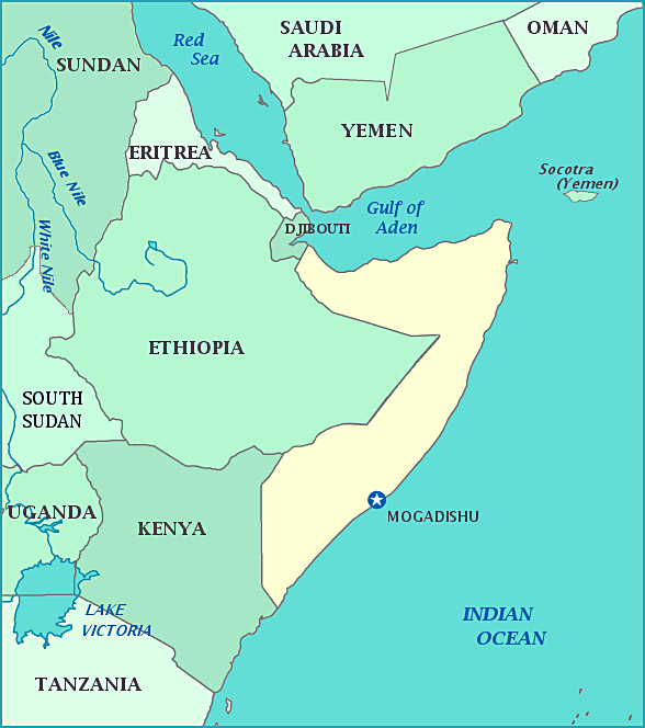 Print this map of Somalia