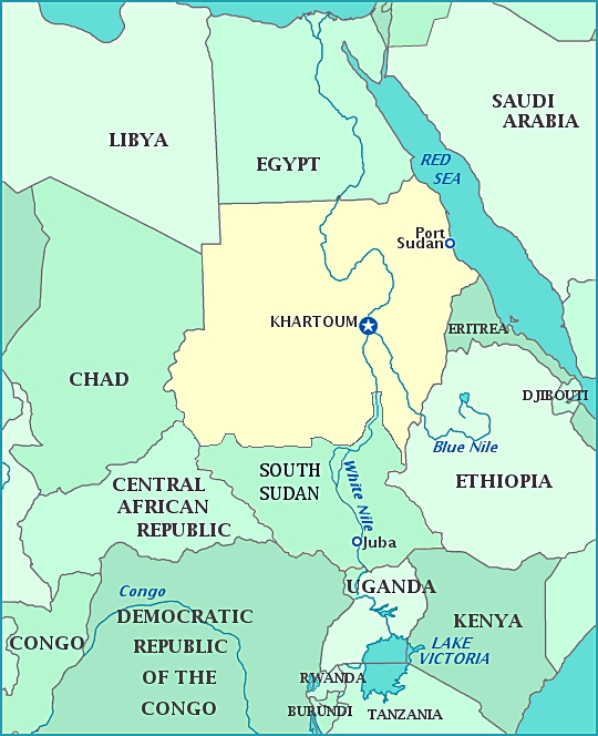 map of sudan