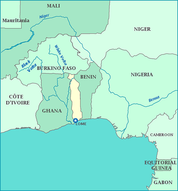 Print this map of Togo