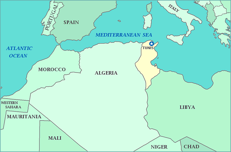 Print this map of Tunisia