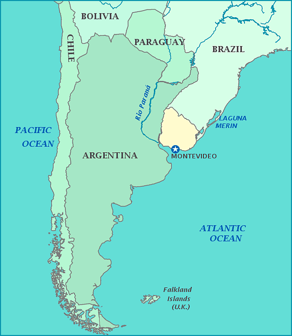 Print this map of Uruguay