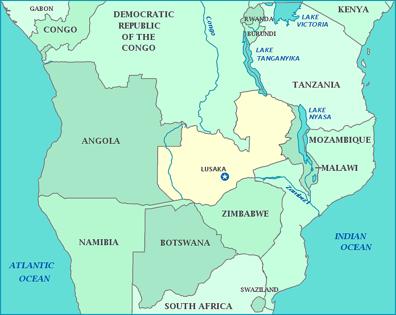 Map Of The World Zambia Zambia map, Map of Zambia, Lusaka, Tanzania, Malawi, Mozambique, Zimbabwe