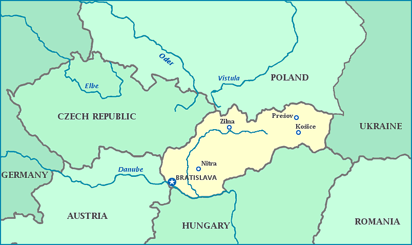 Print this map of Slovakia