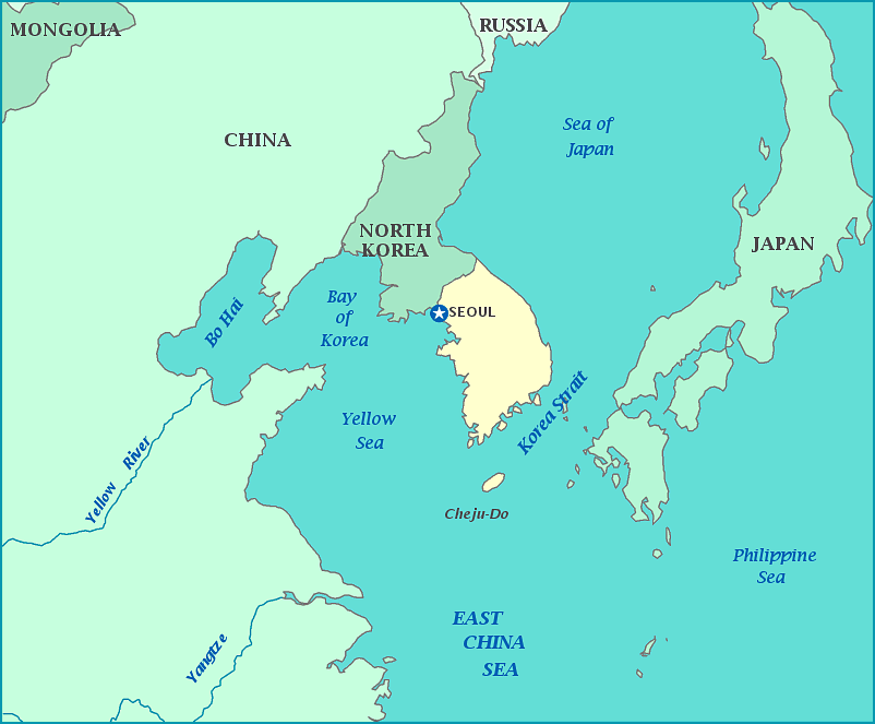 Print this map of South Korea