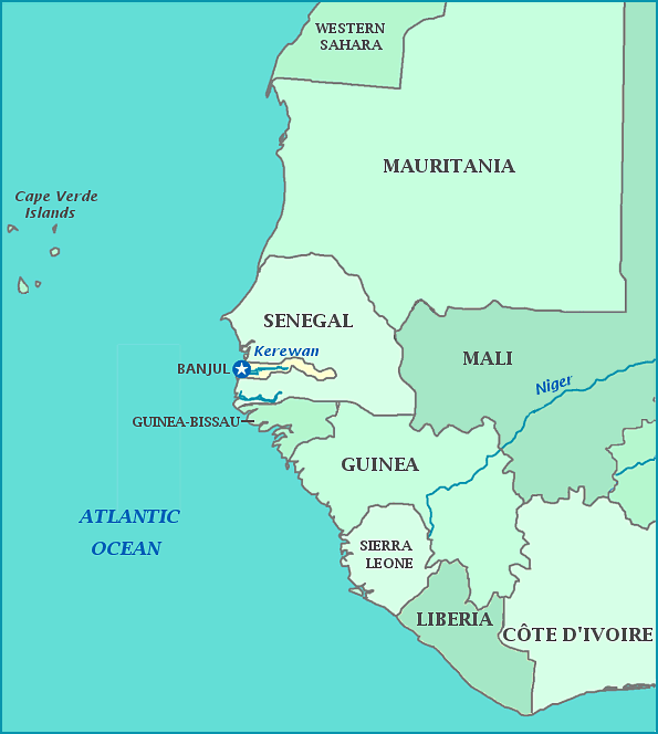 Print this map of The Gambia