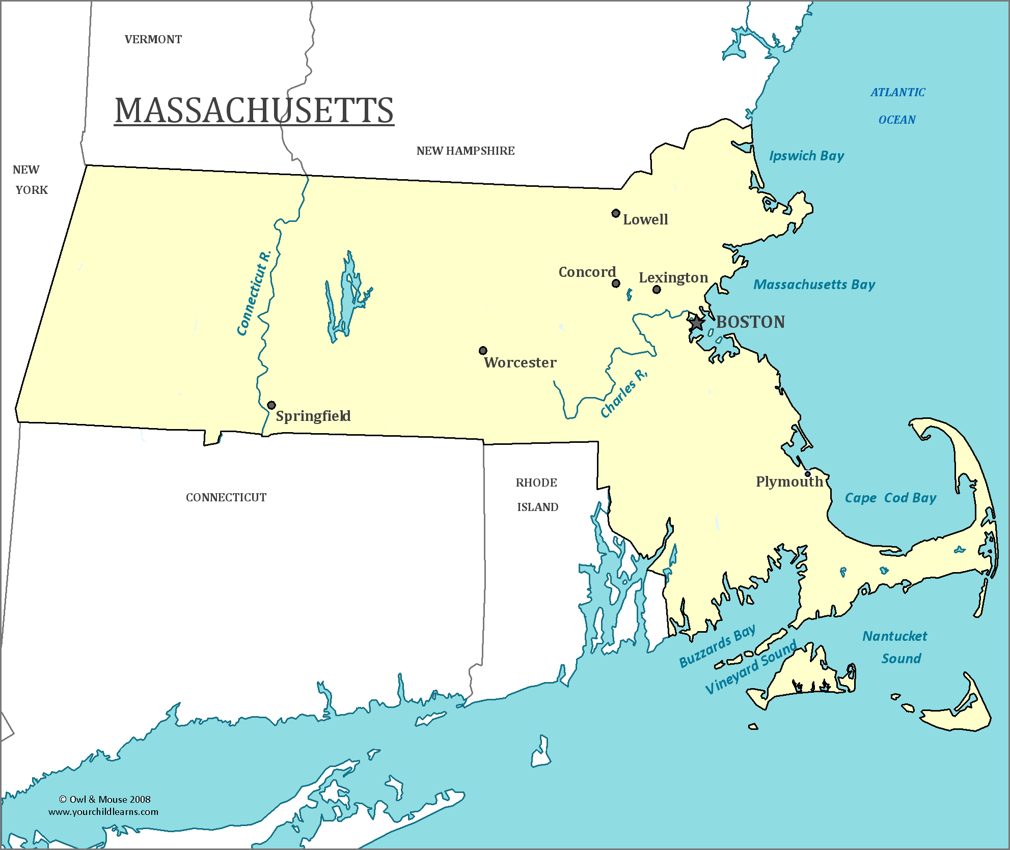 Massachusetts State Map - Map of Massachusetts and ...