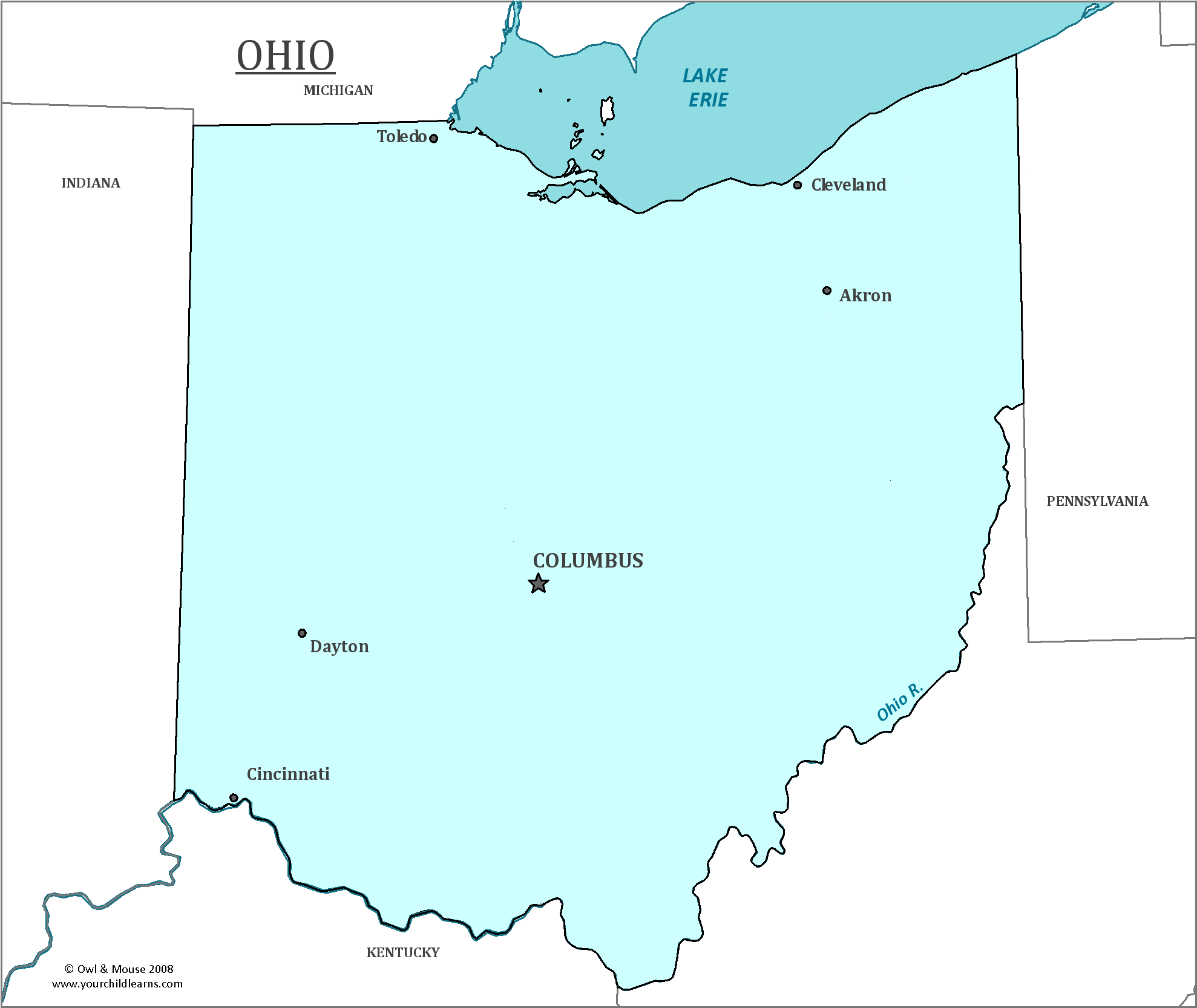 Ohio State Map Map Of Ohio And Information About The State